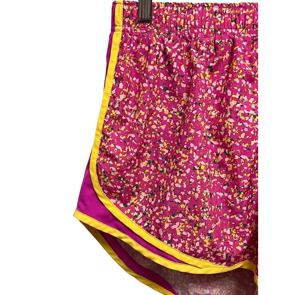 Nike Dri-FIT Tempo Shorts Womens Large Pink Yellow Splatter Running Sporty Gym - Picture 4 of 8